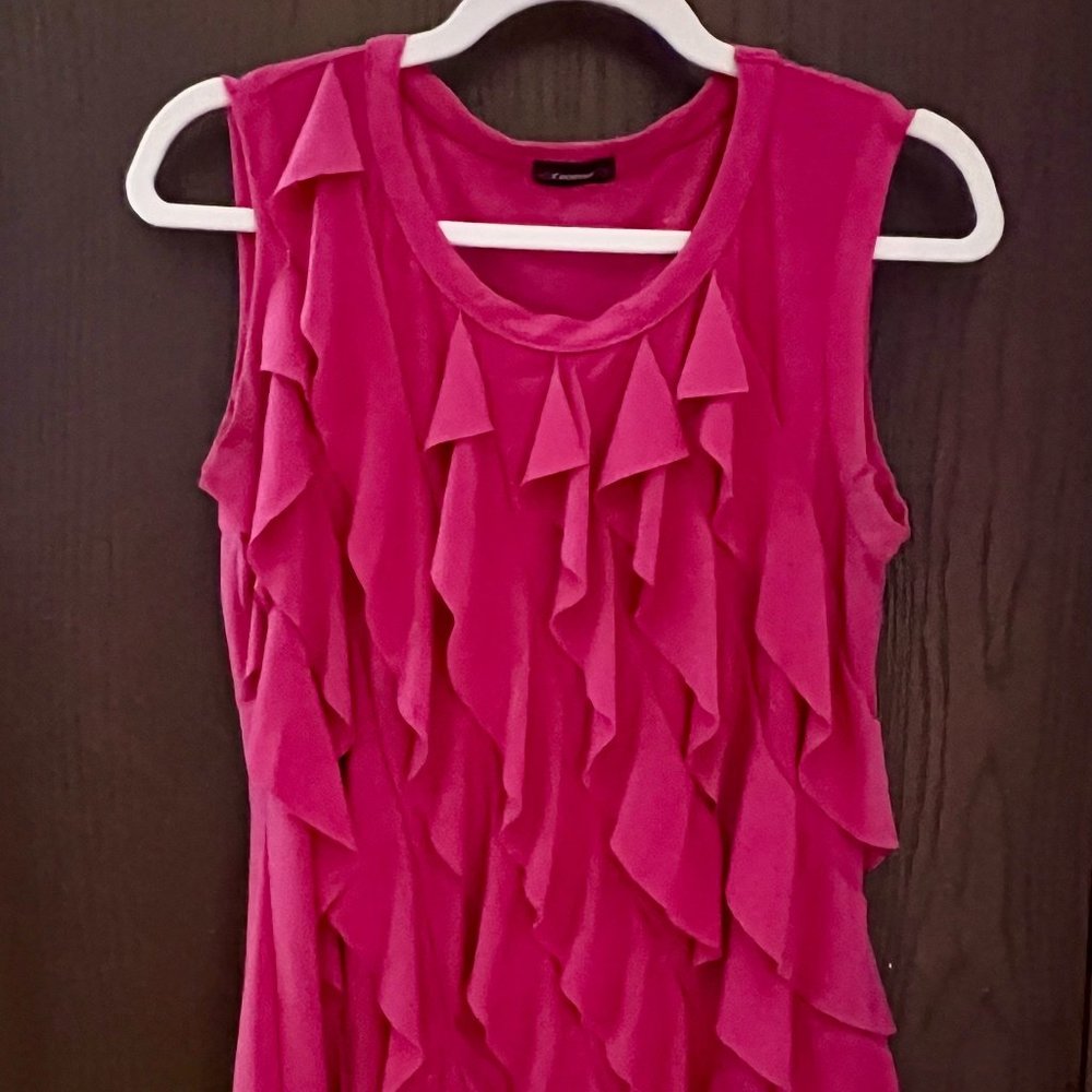 Cocomo Hot Pink Ruffled Tank Top
